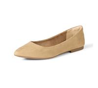Amazon Essentials Ballerine Basse a Punta Donna, Beige Micro Scamosciato, 36 EU