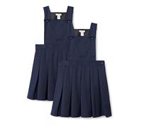 Amazon Essentials Bavaglino Plissettato per la Scuola per Ragazze e Ragazze, Confezione da 2, Blu Navy, 14
