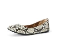 Amazon Essentials Belice - Ballerine da donna, in finta pelle di serpente, larghezza 40 cm, colore: bianco e nero