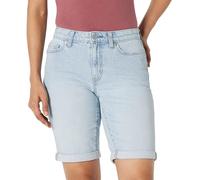 Amazon Essentials Bermuda in Jeans, Mediamente Elasticizzati a Vita Media, Interno Gamba 22,9cm, Vestibilità Aderente Donna, Lavaggio Blu Chiaro Con Ghiaccio, 44-46