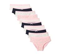 Amazon Essentials Biancheria Intima Bikini da Ragazza in Jersey di Cotone, a Pois, a Righe, Blu Navy, 2T