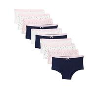 Amazon Essentials Biancheria Intima da Bambina in Jersey di Cotone, a Pois, a Righe, Blu Navy, Taglia 7