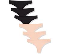 Amazon Essentials Biancheria Intima da Donna in Microfibra (Hipster & Thong, Disponibile in Taglie Forti), Confezione da 6, Nero/Petalo Morbido, 10