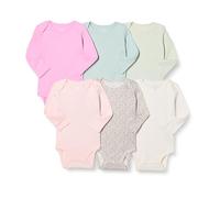 Amazon Essentials Body a Maniche Lunghe Unisex Bimbi, Pacco da 6, Floreale/Rosa, Newborn