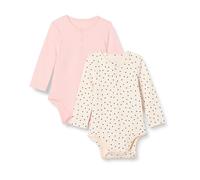 Amazon Essentials Body Henley a maniche lunghe Unisex - Bimbi 0-24, confezione da 2 , Pois/Rosa Pallido, Prematuro
