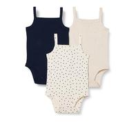 Amazon Essentials Body Smanicati Bambine e ragazze, Pack of 3, Avena Puntinato/Blu Marino/Pois, 6-9 mesi