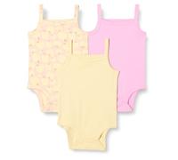 Amazon Essentials Body Smanicati Bambine e ragazze, Pack of 3, Giallo Pallido/Mele/Rosa, 0-3 mesi