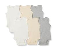 Amazon Essentials Body smanicato unisex, confezione da 6 pezzi, beige/grigio chiaro/bianco mélange