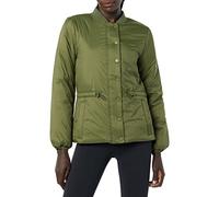 Amazon Essentials Bomber Imbottito Stretto in Vita Donna, Verde Oliva Scuro, L