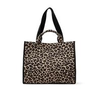 Amazon Essentials Borsa Tote Grande in Jacquard Donna, Marrone Chiaro Leopardato, Taglia unica