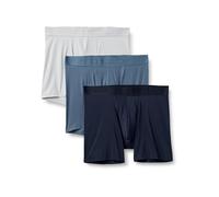 Amazon Essentials Boxer in Microfibra, Biancheria Intima Uomo, Pacco da 3, Blu/Blu Marino Blu/Grigio Chiaro, XXL