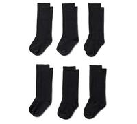Amazon Essentials Calze al Ginocchio per Uniforme Bambine e ragazze, 6 Paia, Nero, L (8-12 anni)