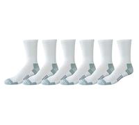 Amazon Essentials Calzettoni Sportivi In Cotone Ad Alte Prestazioni Con Controllo Dell'Umidità, Traspiranti Uomo, 6 Paia, Bianco, 46-48