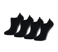 Amazon Essentials Calzini alla Caviglia Antiscivolo Donna, 4 Paia, Nero, 38.5-43
