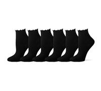 Amazon Essentials Calzini alla Caviglia con Volant e Bordo a Lattuga, Multicolore Donna, 6 Paia