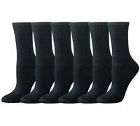 Amazon Essentials Calzini da donna casual, 6 paia, nero, 4-7