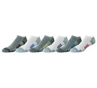 Amazon Essentials Calzini Invisibili Da Uomo In Cotone Ad Alte Prestazioni Imbottiti, Traspiranti, Sportivi Uomo, 6 Paia, Bianco/Grigio, 46-48