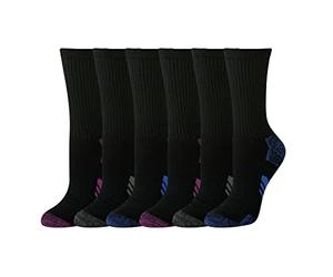 Amazon Essentials Calzini Sportivi a Metà Polpaccio, Traspiranti e Imbottiti Donna, Nero, 36-39.5