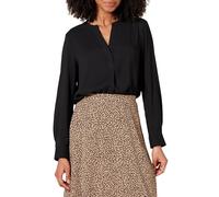 Amazon Essentials Camicetta Popover a Maniche Lunghe in Georgette dalla vestibilità Comoda Donna, Nero, XXL