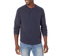 Amazon Essentials Camicia a Manica Lunga con Scollo Serafino vestibilità Regular (Disponibile in Taglie Extra Forti) Uomo, Blu Marino, 3XL Plus