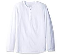 Amazon Essentials Camicia a Manica Lunga con Scollo Serafino vestibilità Regular (Disponibile in Taglie Extra Forti) Uomo, Bianco, 4XL Plus Tall
