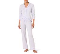 Amazon Essentials Camicia a Maniche Lunghe in Modal di Cotone e Pigiama a Tutta Lunghezza Donna, Celeste, S