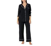 Amazon Essentials Camicia a Maniche Lunghe in Modal di Cotone e Pigiama a Tutta Lunghezza Donna, Nero, XL