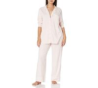 Amazon Essentials Camicia a Maniche Lunghe in Modal di Cotone e Pigiama a Tutta Lunghezza Donna, Rosa Pallido, M