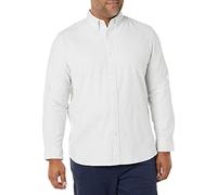 Amazon Essentials Camicia a Maniche Lunghe in Tessuto Oxford Elasticizzato dalla vestibilità Standard (Disponibile in Taglie Extra Forti) Uomo, Grigio Chiaro Righe Verticali, XS
