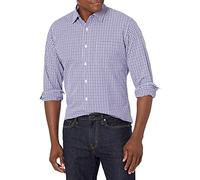 Amazon Essentials Camicia Casual in Popeline a Maniche Lunghe vestibilità Regular Uomo, Blu Porpora Percalle, XL