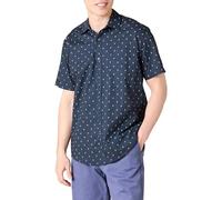 Amazon Essentials Camicia con Stampa a Maniche Corte Vestibilità Regolare Uomo, Blu Marino Bianco Stampa Ancore, S