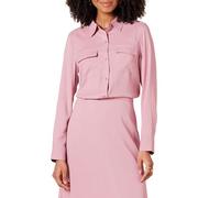 Amazon Essentials Camicia con Tasche a Maniche Lunghe in Georgette dalla vestibilità Comoda Donna, Malva, XXL