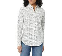 Amazon Essentials Camicia da Donna a Maniche Lunghe con Bottoni in Popeline, vestibilità Classica, a Pois Bianchi e Neri, XS