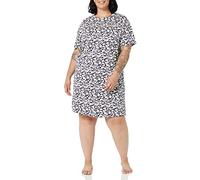 Amazon Essentials Camicia da notte a maniche corte in jersey di maglia - colori fuori produzione Donna, Blu Marino Sagoma Floreale, 3XL Plus
