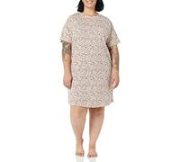 Amazon Essentials Camicia da notte a maniche corte in jersey di maglia - colori fuori produzione Donna, Avorio Leopardata, 4XL Plus