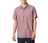 Amazon Essentials Camicia in Chambray a Manica Corta vestibilità Regular Uomo, Bordeaux, M