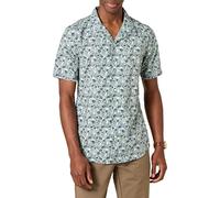 Amazon Essentials Camicia Estiva in Cotone a Maniche Corte Stile Resort, Slim-Fit Uomo, Blu Floreale, S