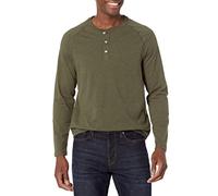 Amazon Essentials Camicia Henley a Maniche Lunghe in 100% Cotone Uomo, Verde Oliva Puntinato, XXL Plus