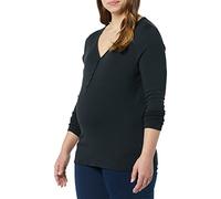 Amazon Essentials Camicia Henley Aderente Premaman E per Allattamento Donna, Nero, L