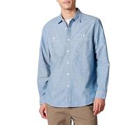 Amazon Essentials Camicia in Chambray a Maniche Lunghe Regular Fit Uomo, Blu, XXL
