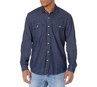 Amazon Essentials Camicia in Denim a Maniche Lunghe Regular Fit Uomo, Slavato, S