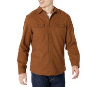 Amazon Essentials Camicia in Flanella con Due Tasche a Maniche Lunghe vestibilità Aderente Uomo, Marrone Toffee, XL