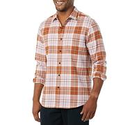 Amazon Essentials Camicia In Flanella Scozzese Con Bottoni A Maniche Lunghe Sagomata Uomo, Marrone Lilla Motivo Scozzese, XXL