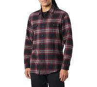 Amazon Essentials Camicia in Flanella vestibilità Regolare a Maniche Lunghe con Due Tasche Uomo, Nero Bordeaux Motivo Scozzese, L