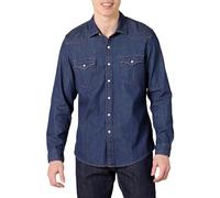 Amazon Essentials Camicia in Jeans a Maniche Lunghe Vestibilità Aderente con Bottoni Automatici Uomo, Blu, L