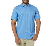 Amazon Essentials Camicia in Popeline a Maniche Corte Slim Uomo, Blu Chiaro, L