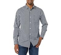Amazon Essentials Camicia in Popeline Elasticizzato A Manica Lunga dalla vestibilità Aderente Uomo, Blu Marino Scuro Percalle, S