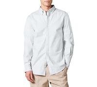 Amazon Essentials Camicia in Tessuto Oxford Elasticizzato a Maniche Lunghe dalla vestibilità Aderente Uomo, Grigio Chiaro, M
