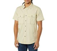 Amazon Essentials Camicia Multiuso con Due Tasche a Maniche Corte vestibilità Standard Uomo, Marrone Kaki Chiaro, L
