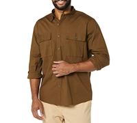 Amazon Essentials Camicia Multiuso con Due Tasche a Maniche Lunghe vestibilità Standard Uomo, Verde Oliva Scuro, L